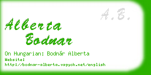 alberta bodnar business card